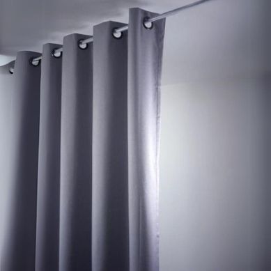 Rideau Uni Oxford 100 % Occultant - 140x240 Cm - Gris Clair