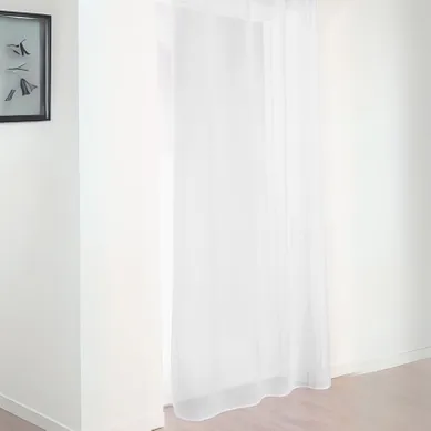 Voilage Imitation Lin À Galon Fronceur - 300x260 Cm - Blanc