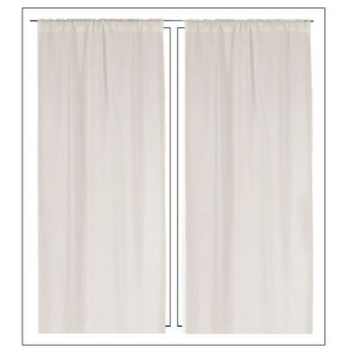 Paire De Vitrages Droits Unis - 90x220 Cm - Naturel
