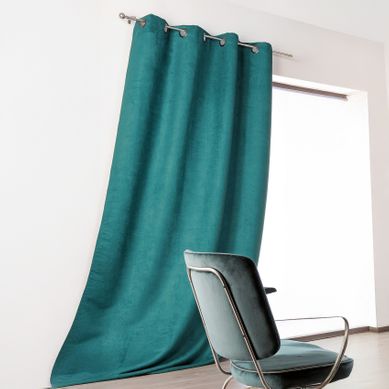 Rideau Uni - Effet Suédine - 145x260 Cm - Vert