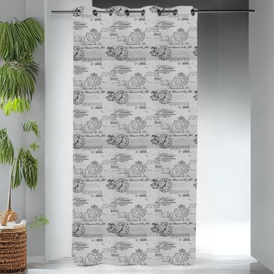 Rideau Obscurcissant Impression "usine" - 145x260 Cm - Noir