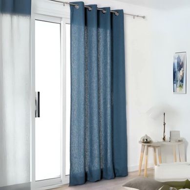 Rideau "authentique" En 100% Lin - 135x260 Cm - Bleu Marine