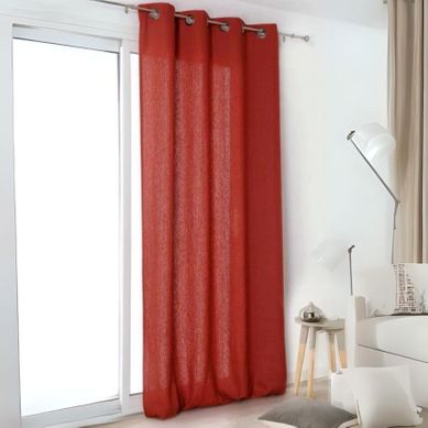 Rideau "authentique" En 100% Lin - 135x260 Cm - Brique