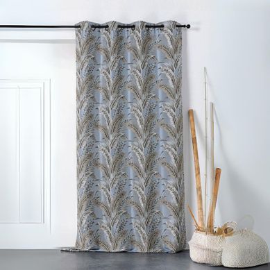 Rideau Tendance Aux Impressions Exotiques - 135x245 Cm - Bleu