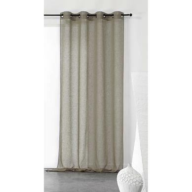 Voilage Uni Et Tamisant En Poly/lin - 150x240 Cm - Vert Olive
