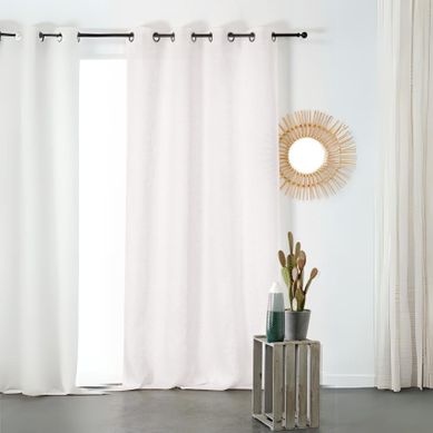 Rideau Tamisant Et Naturel En 100% Lin - 145x260 Cm - Blanc Rideau Tamisant Et Naturel En 100% Lin - 145x260 Cm - Blanc