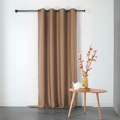 Rideau Ignifugé En Toile Demi Natté Non Feu M1 - 135x240 Cm - Ficelle