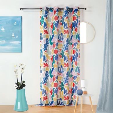 Voilage Tamisant Et Design - 140x280 Cm - Bleu