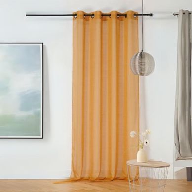 Voilage En étamine Givrée - 145x240 Cm - Jaune Soleil