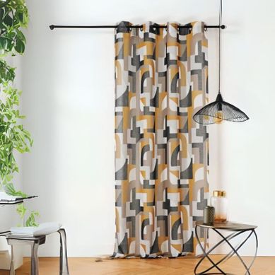 Voilage Tamisant Esprit Seventies - 145x280 Cm - Jaune