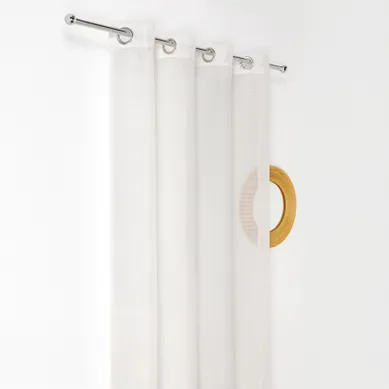 Voilage Tissé Maille Uni - 140x240 Cm - Blanc