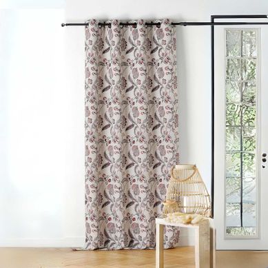 Rideau Tamisant Vintage Floral - 140x240 Cm - Rouge