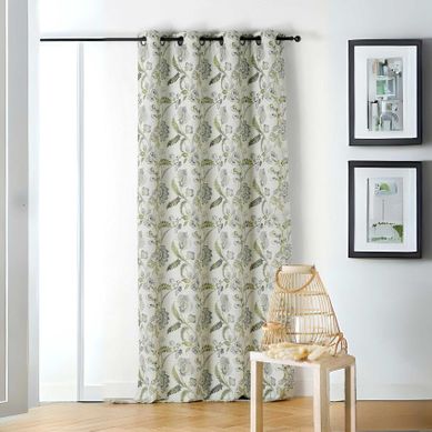 Rideau Tamisant Vintage Floral - 140x240 Cm - Vert
