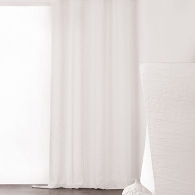 Voilage À Galon Fronceur Semi-transparent - 240x260 Cm - Blanc