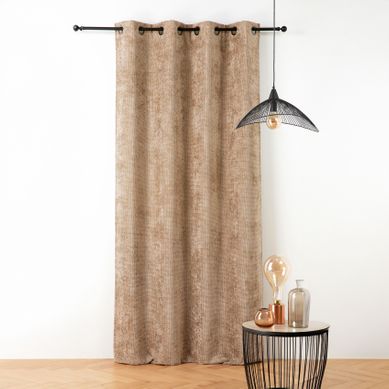 Rideau Thermique Et Phonique Velours Chenille - 135x260 Cm - Beige Chamois