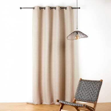 Rideau Phonique Coton Et Chanvre Tressage Naturel - 140x240 Cm - Beige