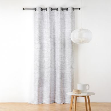 Rideau Jacquard Motif Nuage À Oeillets - 140x240 Cm - Gris