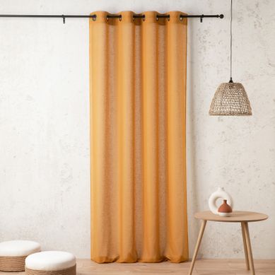 Voilage Uni Et Tamisant En Poly/lin - 150x240 Cm - Jaune Safran