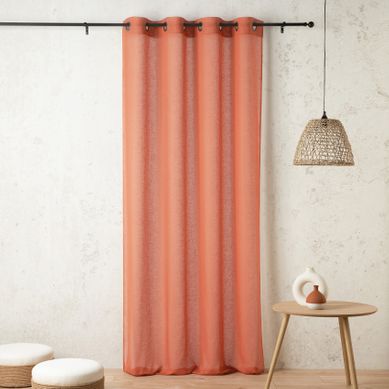 Voilage Uni Et Tamisant En Poly/lin - 150x240 Cm - Rose