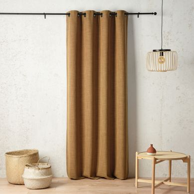 Rideau Thermique Et Obscurcissant À Envers Polaire À Oeillets - 135x260 Cm - Jaune