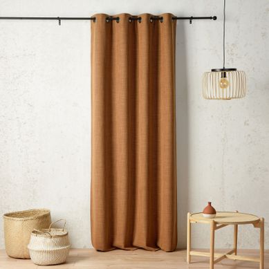 Rideau Thermique Et Obscurcissant À Envers Polaire À Oeillets - 135x260 Cm - Marron Clair