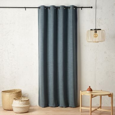 Rideau Thermique Et Obscurcissant À Envers Polaire À Oeillets - 135x260 Cm - Bleu Pétrole