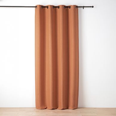 Rideau Uni Texturé - Effet Bouclé - 140x260 Cm - Orange Rideau Uni Texturé - Effet Bouclé - 140x260 Cm - Orange
