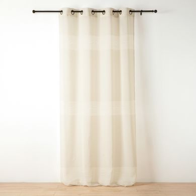 Voilage Tamisant Ajouré À Esprit Macramé - 140x260 Cm - Blanc Cassé