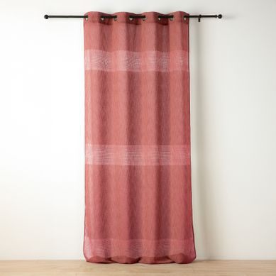 Voilage Tamisant Ajouré À Esprit Macramé - 140x260 Cm - Rouge