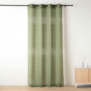 Voilage Tamisant Ajouré À Esprit Macramé - 140x260 Cm - Vert