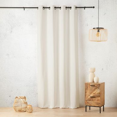 Rideau Aspect Lin À Oeillets - 135x260 Cm - Blanc Cassé