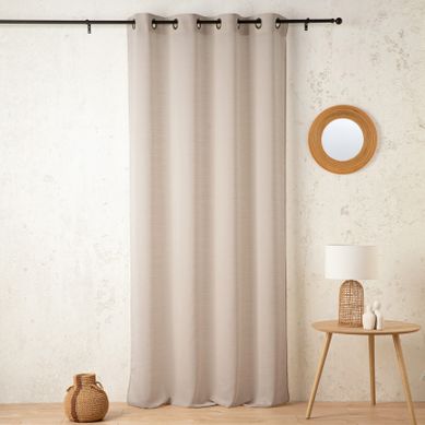 Voilage Uni En Laine Avec Oeillets - 140x240 Cm - Lin