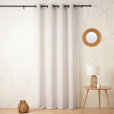 Voilage Uni En Laine Avec Oeillets - 140x240 Cm - Ecru