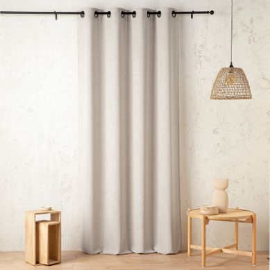 Rideau Tamisant - Effet Lin Authentique - 145x240 Cm - Blanc