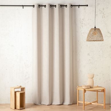 Rideau Tamisant - Effet Lin Authentique - 145x240 Cm - Ecru