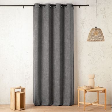 Rideau Tamisant - Effet Lin Authentique - 145x240 Cm - Gris