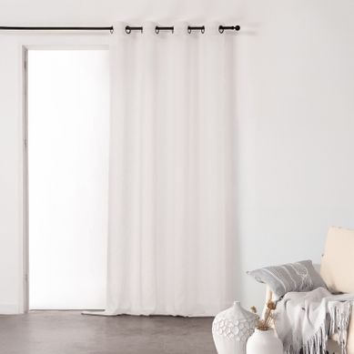 Voilage Tamisant En Gaze Poly-lin À Oeillets - 140x260 Cm - Blanc