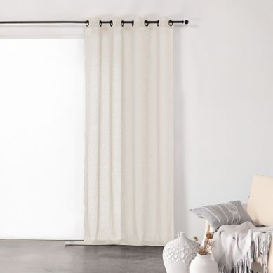 Voilage Tamisant En Gaze Poly-lin À Oeillets - 140x260 Cm - Ecru