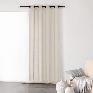 Voilage Tamisant En Gaze Poly-lin À Oeillets - 140x260 Cm - Lin