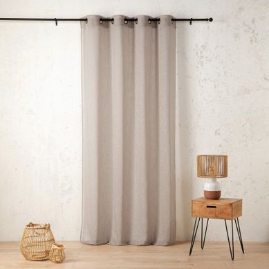 Voilage En Polycoton Chiné - 160x260 Cm - Taupe