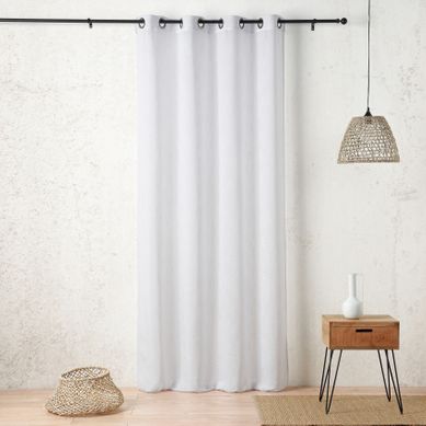 Voilage Tamisant À Oeillets - Effet Filet Ajouré - 140x260 Cm - Blanc