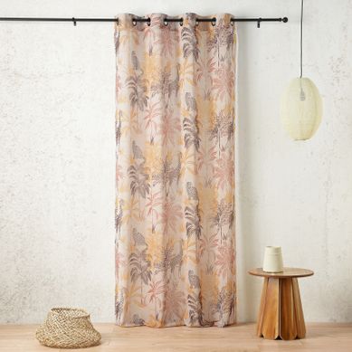 Voilage Oeillet Motif Safari - 150x240 Cm - Vert