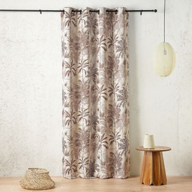 Rideau Oeillets Obscurcissant Motif Végétal Et Animal - 145x240 Cm - Violet Rideau Oeillets Obscurcissant Motif Végétal Et Animal - 145x240 Cm - Violet