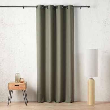Rideau Tamisant À Oeillets Polylin Satin - 145x260 Cm - Vert