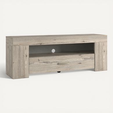 Meuble TV L 150 FOREST Imitation chêne vue 3/4