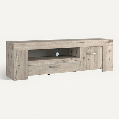 Meuble TV L 180 FOREST Imitation chêne vue 3/4