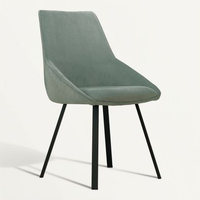 Chaise velour cotelé Baxter Céladon vue 3/4