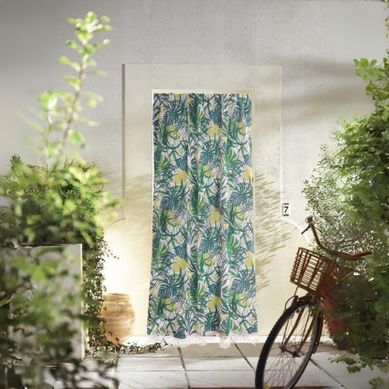 Rideau De Porte "marseillais" Imprimé Jungle - 140x225 Cm - Bleu