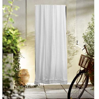 Rideau De Porte Tamisant Blanc 140x225 Cm Protection Chaleur Et Insectes