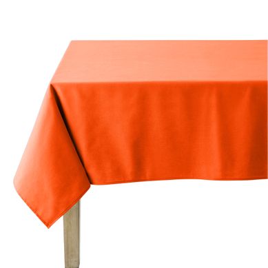 Nappe En Dralon Orange Avec 6 Serviettes - Dimensions 150x124 Cm, Neuve Sans étiquette